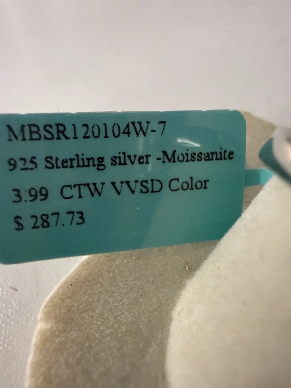 3.99 CTW Sterling Silver Round-Cut Moissanite Ring MSRP $287